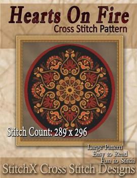 Paperback Hearts on Fire Cross Stitch Pattern Book