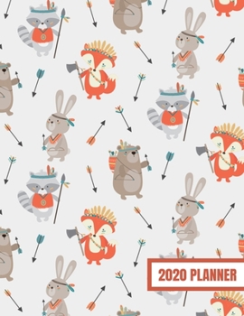 Paperback 2020 Planner: January 2020 - December 2020, Weekly Calendar Agenda And Daily Schedule For Busy Moms And Women - Cute Tribal Fox Racc Book