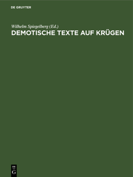 Hardcover Demotische Texte Auf Krügen [German] Book