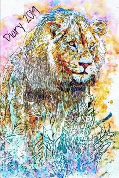 Paperback Diary 2019: Lion Animal Art Watercolour Book