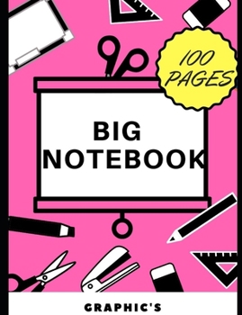 Paperback Big Notebook: 100 blank pages - pink Book