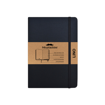Hardcover Moustachine Classic Linen Medium Black Dotted Hardcover Book
