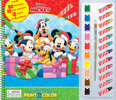 Board book Disney Mickey Xmas Deluxe Poster Paint & Color Book