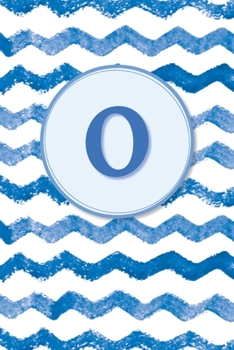 O: Initial Monogram Blank Journal College Rule Lined | 6x9 | Blue Watercolor Stripes (Blue Watercolor Striped Journals)