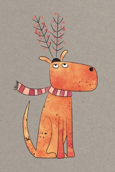 Paperback Notes: A Blank Squared Paper Journal with Dog in an Antler Hat Cover Art Book
