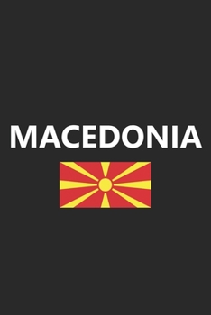 Macedonia: Macedonian Flag Country Notebook Journal Lined Wide Ruled Paper Stylish Diary Vacation Travel Planner 6x9 Inches 120 Pages Gift