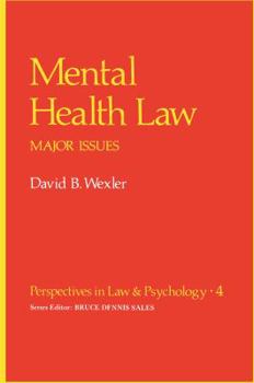 Paperback Mental Health Law: Major Issues Book