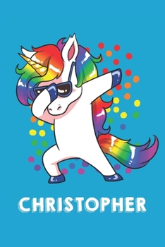 Christopher: Personalisiertes Design Notizbuch Einhorn 120 linierte Seiten – Perfekte Geschenkidee für die Schuhe oder Weihnachten mit Vornamen DIN A5 (himmelblau) (German Edition)