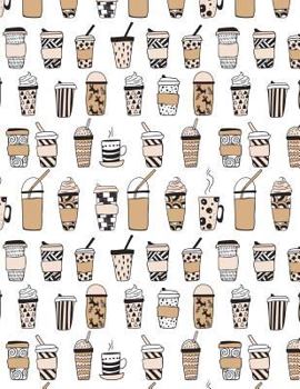 Coffee Notebook - 5x5 Graph Paper: 200 Pages 8.5 x 11 Allover Coffee Latte Pattern School Student Teacher College Math