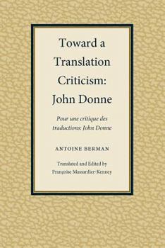 Paperback Toward a Translation Criticism: John Donne Book