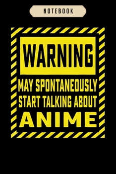 Notebook: Anime funny warning anime Notebook|6x9(100 pages)Blank Lined Journal For kids, ramen, anime, manga lovers, student, school, women, girls, boys, men, birthday gifts|Anime gifts
