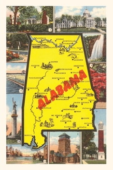 Paperback Vintage Journal Alabama Map and Scenes Book