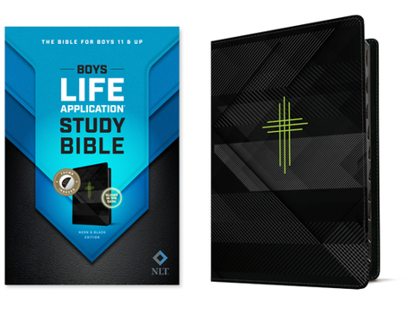 Imitation Leather NLT Boys Life Application Study Bible, Tutone (Leatherlike, Neon/Black, Indexed) Book