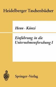 Paperback Einführung in Die Unternehmensforschung I [German] Book