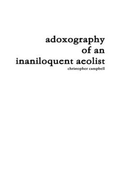 Paperback adoxography of an inaniloquent aeolist Book