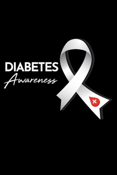 Notebook: Diabetes Awareness Month November Diabetic Ribbon Black Lined Journal Writing Diary - 120 Pages 6 x 9