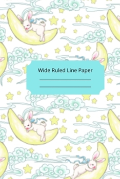 Cute Sleep Rabbit Theme Wide Ruled Line Paper