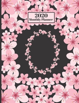 Paperback 2020 Monthly Planner: Personalized Monogram Initial O Letter O Appointment Calendar Organizer And Journal For Writing Cherry Blossoms Design Book