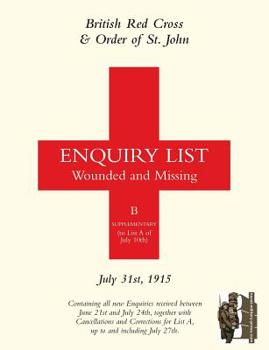 British Red Cross and Order of St John Enquiry List for Wounded and Missing: September 15th 1916