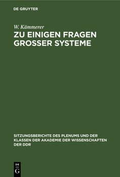 Hardcover Zu Einigen Fragen Großer Systeme [German] Book