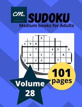 Paperback Sudoku Medium Books for Adults: Large Print puzzle magazine for seniors Volume 28 Book