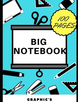 BIG NOTEBOOK: 100 blank pages - turquoise blue