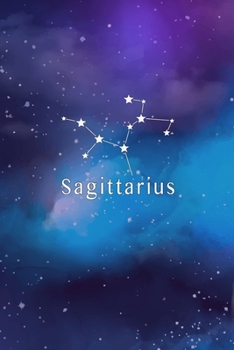 Paperback Sagittarius: Journal, Zodiac Astrology Constellation Notebook, 6"x9" Wide Lined Personalized Composition, Cool Birthday Gift for Ki Book