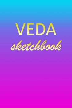 Veda: Sketchbook | Blank Imaginative Sketch Book Paper | Pink Blue Gold Custom Letter V Personalized Cover | Teach & Practice Drawing for Experienced ... Doodle Pad | Create, Imagine & Learn to Draw
