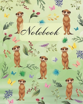Notebook: Meerkat Butterfly And Leaves - Animals Diary / Notes / Track / Log / Journal , Book Gifts For Women Men Kids Teens Girls Boys Friends 8x10" 110 Pages