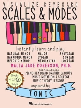 Paperback Visualize Keyboard Scales & Modes Book Malia Jade Roberson Piano Scales and Modes Method for All Musicians to Learn Music Theory Circle of Fifths Solf Book