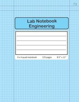 Paperback Lab Notebook Engineering 4 x 4 Quad Numbered: Engineer Graph Paper Table of Contents Book