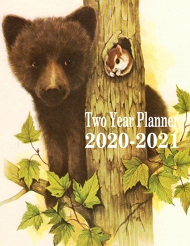 Two Year Planner 2020-2021: Bear Cub Monthly Planner 8.5 x 11