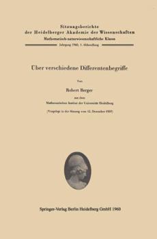 Paperback Über Verschiedene Differentenbegriffe [German] Book