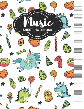 Paperback Music Sheet Notebook: Blank Staff Manuscript Paper with Cute Holidays Themed Cover Design Book