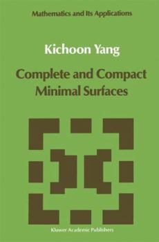 Hardcover Complete and Compact Minimal Surfaces Book