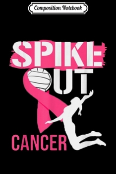 Composition Notebook: Volleyball Pink Ribbon vintage Breast Cancer Awareness gifts  Journal/Notebook Blank Lined Ruled 6x9 100 Pages