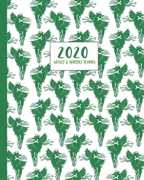 2020 Weekly & monthly Planner: Cute cartoon dragon themed diary planner. Jan - December 2020. Feature packed with goal and habit tracking, contacts, year in pixels and timetable/schedule pages.