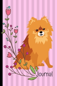Journal: Pomeranian Dog Pink Journal Lined Blank Paper Diary