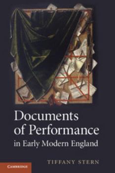 Paperback Documents of Performance in Early Modern England Book