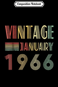 Composition Notebook: Retro Vintage January 1966 53rd Birthday Gift  Journal/Notebook Blank Lined Ruled 6x9 100 Pages