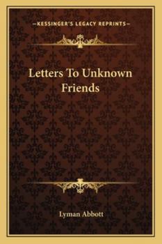 Paperback Letters To Unknown Friends Book