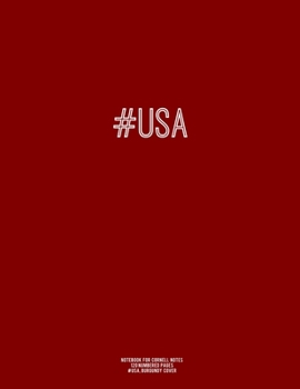 Notebook for Cornell Notes, 120 Numbered Pages, #USA, Burgundy Cover : For Taking Cornell Notes, Personal Index, 8. 5 X11 , Hashtag Series, Genius Edition