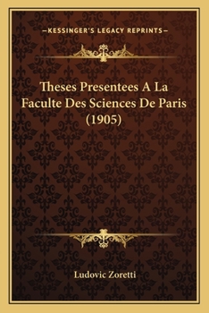 Paperback Theses Presentees A La Faculte Des Sciences De Paris (1905) [French] Book