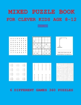 Paperback Mixed Puzzle Book for Clever Kids Age 8-12: Volume 1 Book