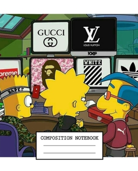 Paperback Composition Notebook: The Simpsons Soft Glossy Cover Wide Ruled Lined Pages Book 7.5 x 9.25 Inches 110 Pages Book