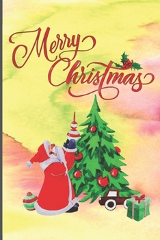 Merry Christmas: Dot Grid Bullet Journal, Santa Claus Christmas Notebook, Christmas Dotted Grid Notebook, 6x9 Inches, 110 Pages, Lovely Christmas Gift Idea