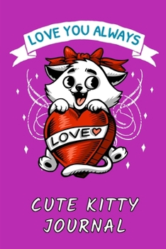 Cute Kitty Journal : Glossy Purple Softcover - 120 White Lined and Numbered Pages with Cute Cat Images - 6x9 in Size