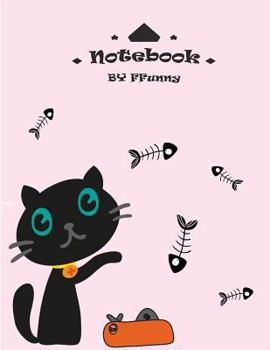 Paperback Notebook: Black cat on pink cover and Dot Graph Line Sketch pages, Extra large (8.5 x 11) inches, 110 pages, White paper, Sketch Book