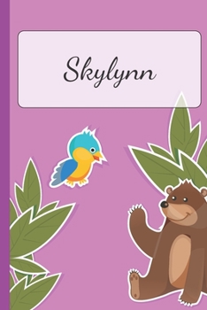 Skylynn: Personalized Name Notebook for Girls | Custemized 110 Dot Grid Pages | Custom Journal as a Gift for your Daughter or Wife |School or Christmas or Birthday Present | Cute Diary