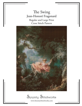 Paperback The Swing Cross Stitch Pattern - Jean-Honoré Fragonard: Regular and Large Print Chart Book
